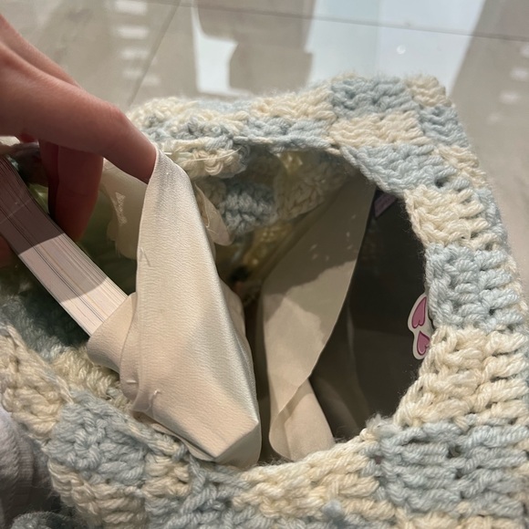 Crochet checkered tote bag - Picture 6 of 6